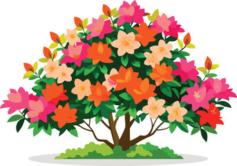 Wall Mural - A lush, colorful azalea bush in bloom