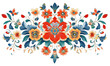 © Mr. Stocker - Colorful floral embroidery design featuring various blossoms and intricate patterns, cut out - stock png.