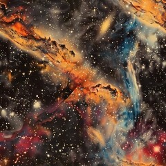 Wall Mural - Cosmic Nebula with Stars.