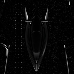 Wall Mural - futuristic spaceship against a starry sky.