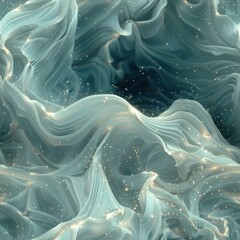 Wall Mural - abstract green and gold swirling background.