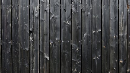 Wall Mural - Black wooden fence texture and seamless background panorama.