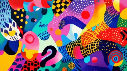 Wall Mural - Abstract Colorful Shapes Pattern Background - An abstract background featuring colorful shapes, patterns, and textures, symbolizing creativity, energy, diversity, and celebration.