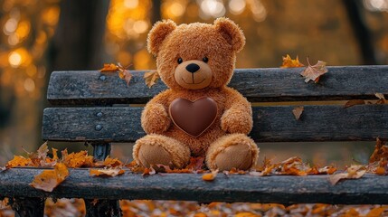 nostalgic embrace: this heartwarming scene of a teddy bear and heart evokes cherished memories and c