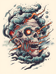 Zombie Head Zombie Head traditional tattoo illustration tattoo illustration