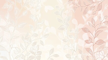 Wall Mural - Delicate Floral Watercolor Background with Soft Hues - This image features a soft, ethereal background with delicate floral patterns in shades of blush pink and white. The leaves and stems are  in a w