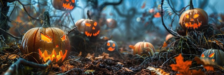 Canvas Print - Pumpkin Grave Halloween Decor at Crealy