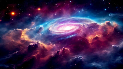 Colourful space galaxy, Starry night cosmos. Beautiful background wallpaper