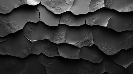 Poster - The image is a close up of a black rock wall with a lot of texture