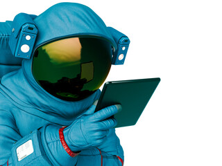 Wall Mural - astronaut with s tablet