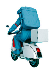 Wall Mural - astronaut the delivery guy rear view