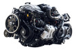 © Mr. Stocker - Detailed view of a modern automotive engine with various components showcased, cut out - stock png.
