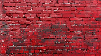 Poster - Texture of grungy red brick wall