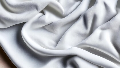 piece of white wrinkled cotton fabric