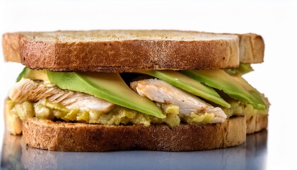 Wall Mural - close up shot of chicken avocado sandwich