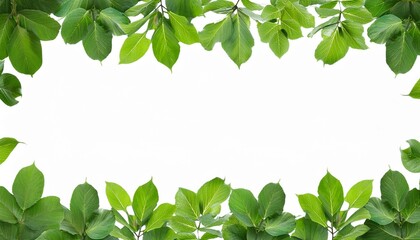 Wall Mural - natural green leaves frame background png form