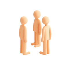 three blank 3d cartoon characters standing talking transparent background png illustration for teamw