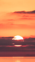 Wall Mural - Dramatic Colorful Sunset Sky over Mediterranean Sea.
