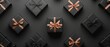 © Vladyslav Tykhonov - Black gift boxes arranged on dark background, black friday discounts concept