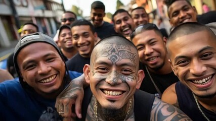 Poster - Young men friends smiling happy