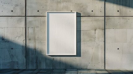 Canvas Print - Mockup featuring a transparent poster on a cement wall