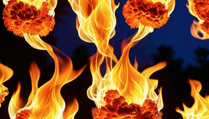 Canvas Print - Flaming Flowers.