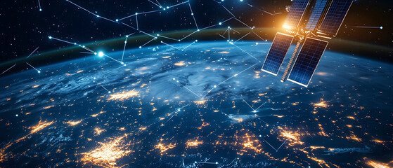 Fototapete - Securing Geospatial Data from the Cosmos. Advanced Space Security with Earth-Orbiting Satellites design