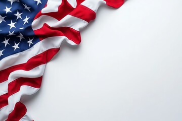 Poster - Vibrant American Flag Banner on White Background Perfect for Digital Designs