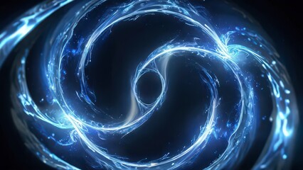 Poster - Abstract Blue Swirling Light Pattern.