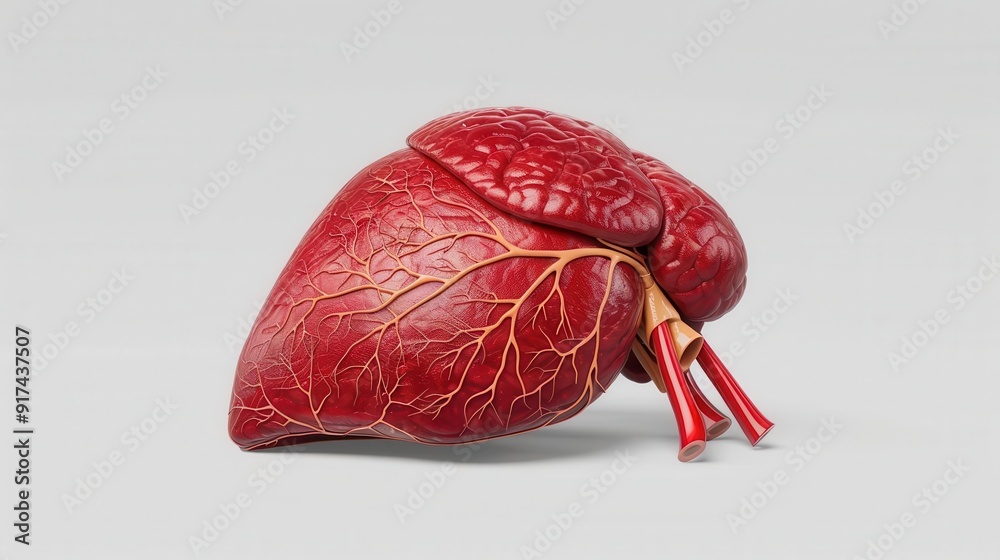 Realistic anatomical model of a human heart, showcasing detail in ...