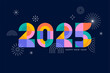 © Marina Zlochin - Happy New Year 2025. Geometrical modern style design, concept illustration, banner, poster and background