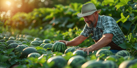 Close-up of a farmer harvesting his crops