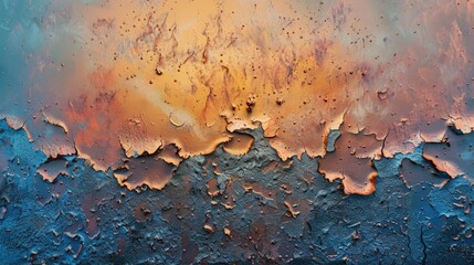 Wall Mural - Texture of harsh, corroded metal at dawn