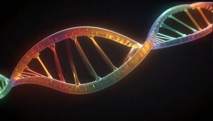 Wall Mural - Illustrative depiction of nucleic acid double helix with connected nucleic acid molecules often called dna strand