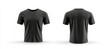 © DZMITRY - Printed mockup template for a blank black t-shirt front and back.