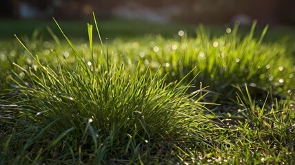 Wall Mural - green grass in the morning