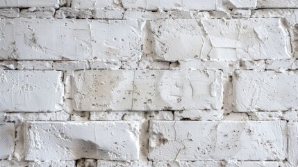 Wall Mural - Closeup of retro white brick texture with embossed background.