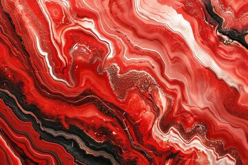Poster - Red and black marble texture with dynamic swirls, creating a bold and striking effect.