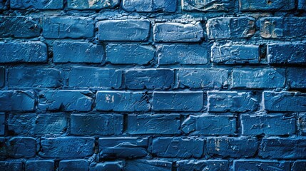 Wall Mural - Stylish blue brick wall for gaming, ads, and interior decor