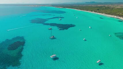 Wall Mural - Aerial view of the Mediterranean Sea coast in Mallorca, Balearic Islands, Spain