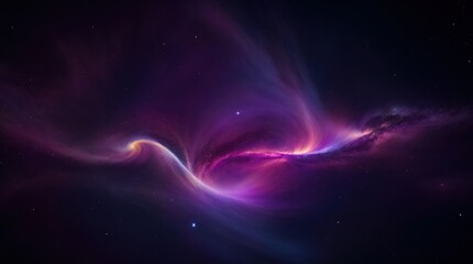 Wall Mural - cosmic purple wave drifting through a starlit night sky