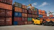 © Abraham - a row of cargo containers ready for international export