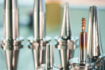 Aufkleber - Industrial metalworking concept, milling cutter, metal cutter close up CNC cutters for metal. industry metal processing concept