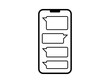 © designbeginner - シンプルなスマートフォンチャットイメージアイコンB：黒線