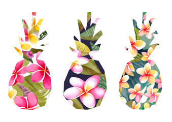 Wall Mural - Plumeria in the shape of a pineapple