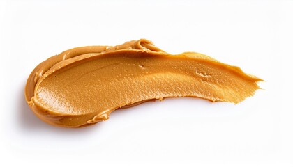 Poster - brown peanut butter smear isolated on white background