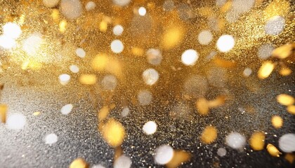 Poster - gold and silver flying glitter texture background with generative ai