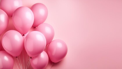 Wall Mural - pink colored balloons on light pink background generative ai