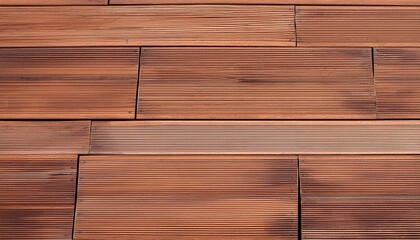 Poster - panorama of brown solid wood flooring for outdoor floors texture and background seamless