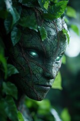 Poster - Mysterious forest creature with glowing green eyes